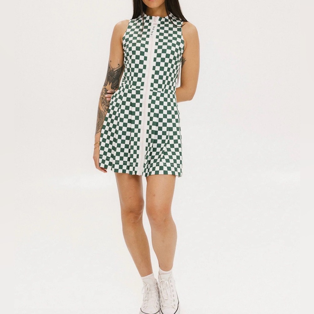 Fore All Erin Green Checkered Golf Dress